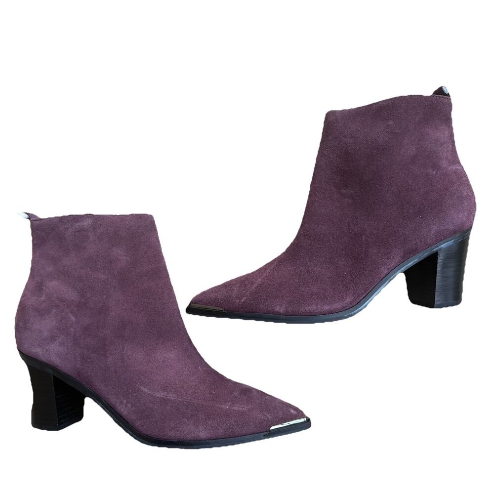 Marc Fisher Purple Suede Booties MFNELLIEN Women’s Size 9.5